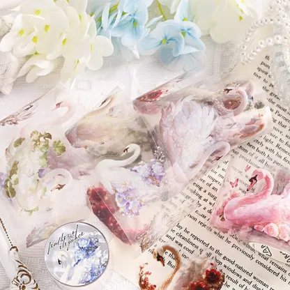 50mm*2m Fantasy Swan Theme PET Tape