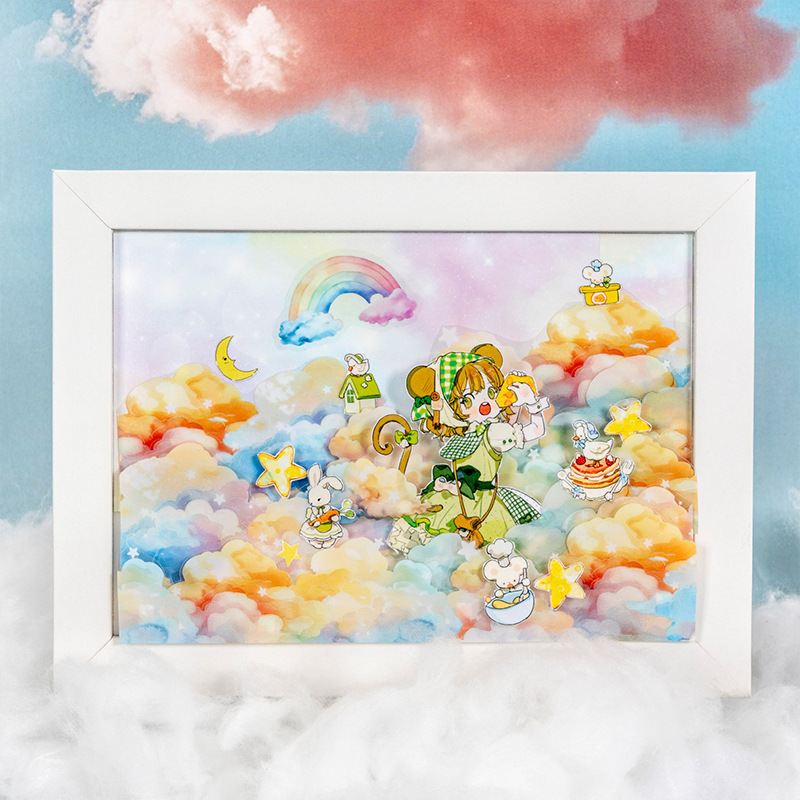 45mm*2M PET Rainbow Cloud Main Tape - Scrapbooking Journal Decorative Elements