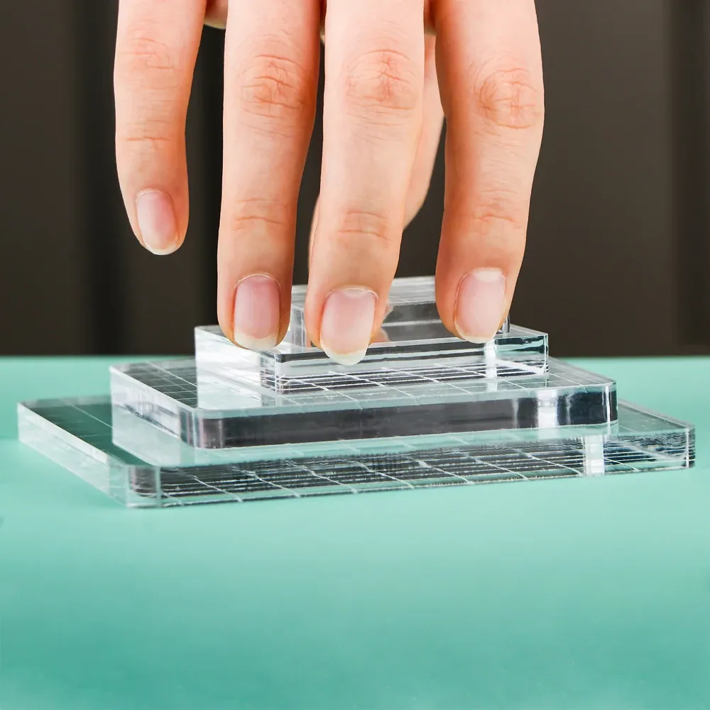 5 Pieces Acrylic Stamp Block 5mm Clear Stamping Tools Set