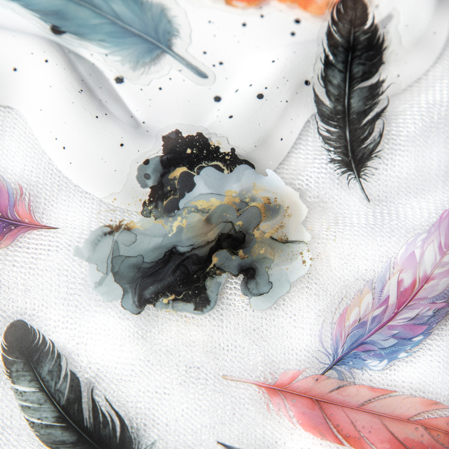 25Pcs/Pack Bird Feather Theme PET Stickers