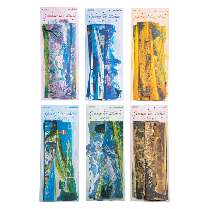 10 Pcs/Pack City Travel Themed Long PET Stickers