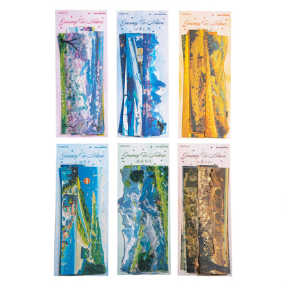 10 Pcs/Pack City Travel Themed Long PET Stickers