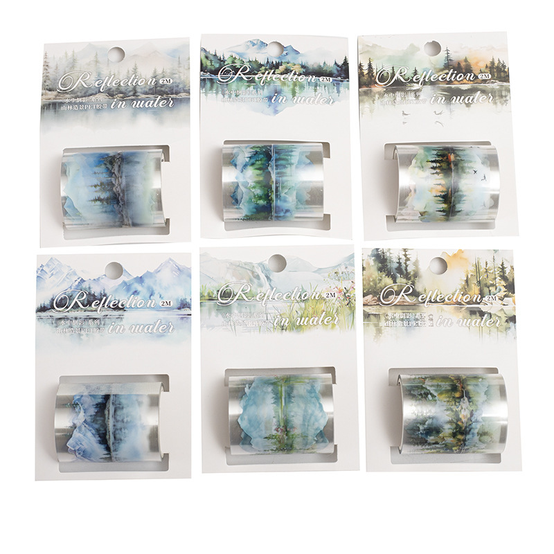50mm*2M Water reflection Mountain scenery PET tape