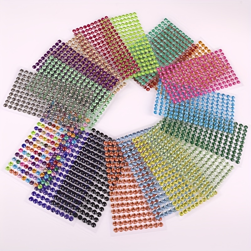 6MM/0.24IN Rhinestone Stickers for DIY Crafts Nails Makeup & More!