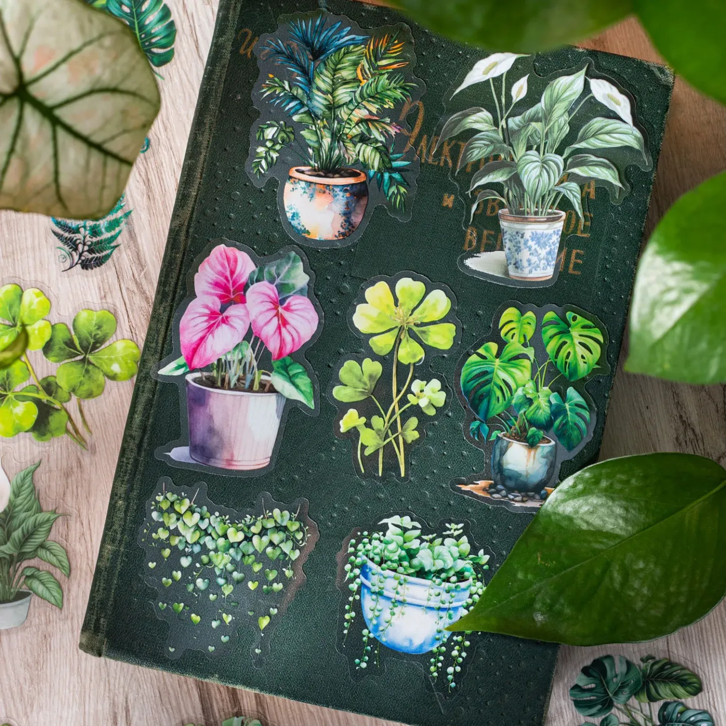 30 pieces/pack potted plant theme for journal planner, junk journal, decoration scrapbooking, DIY craft stickers