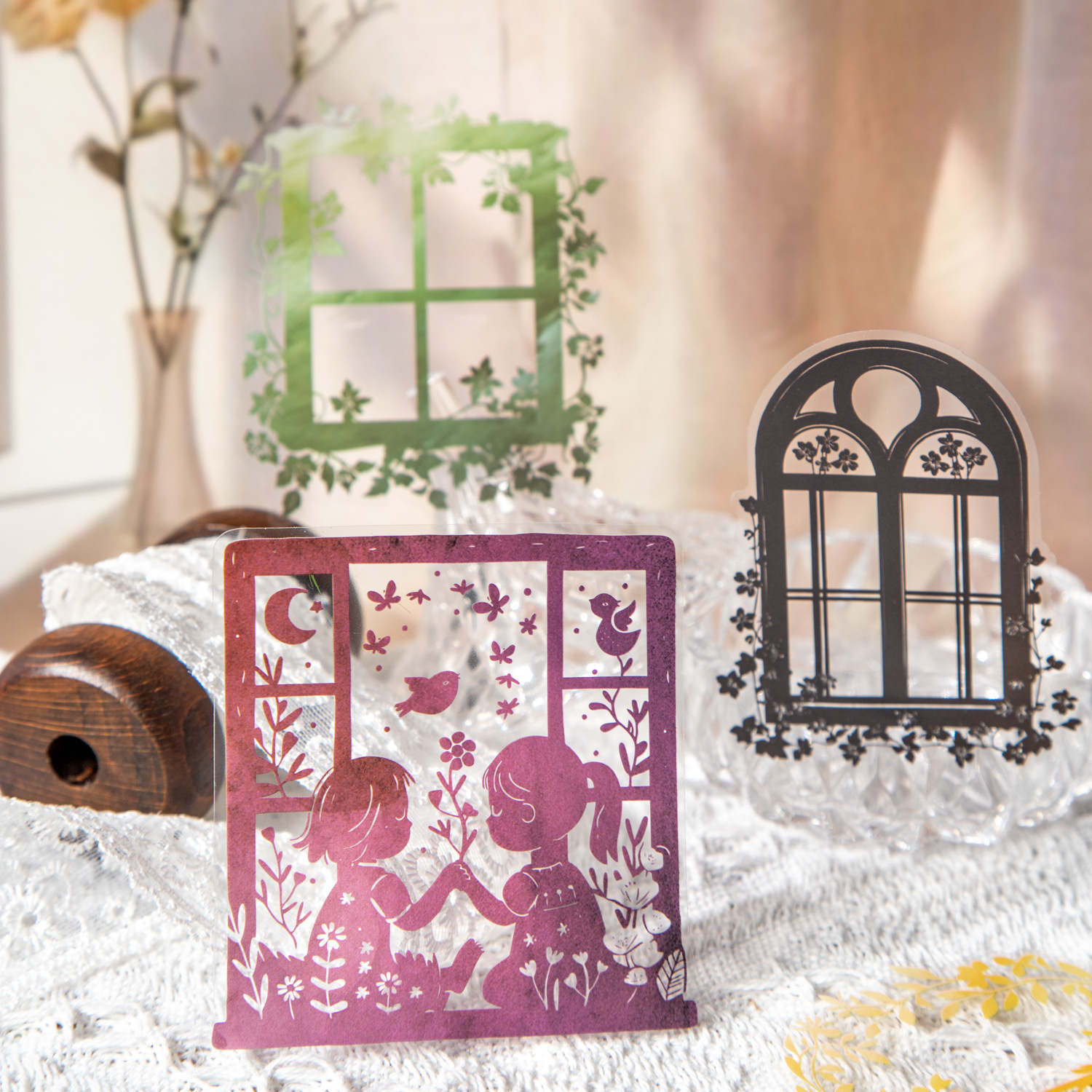 20Pcs/Pack Window Sill Theme PET Stickers