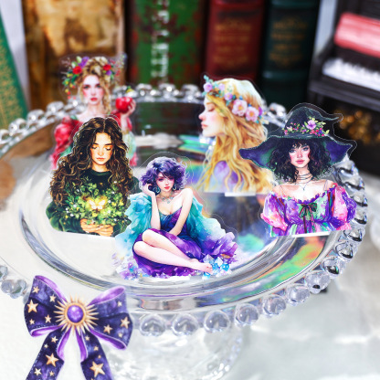 20Pcs/Pack Magic Witch Theme Element PET Stickers