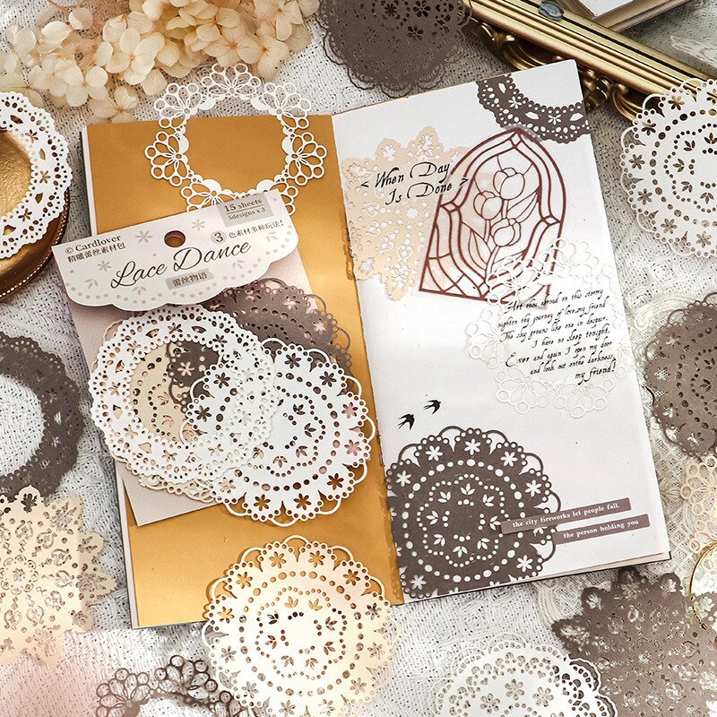 15pcs/lot Memo Pads Material Paper lace Paper