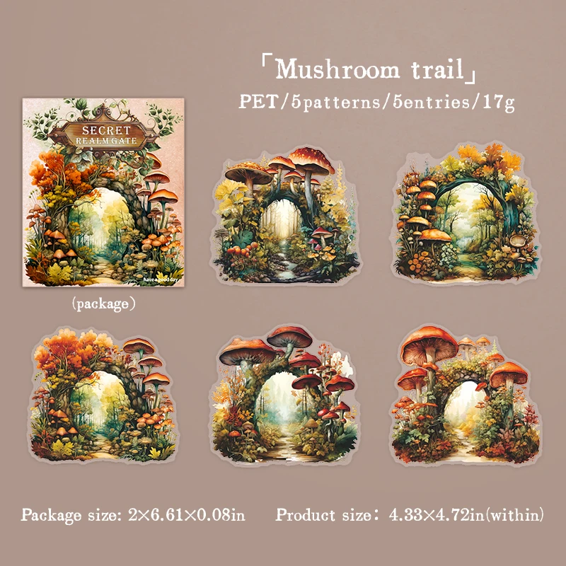 5 pcs/lot Forest wooden by PET Sticker