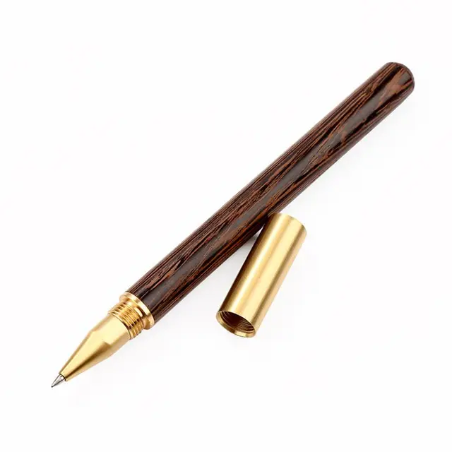 Vintage brass wooden ballpoint pen