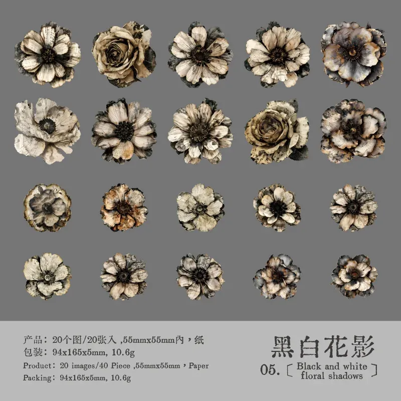 20 pcs/lot Vintage Flower Arrangement Stickers