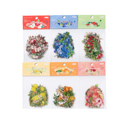 Candy Posts Pet Sticker Pack Flowering and Fruiting Nature Series Fruit Theme Hand Account DIY Decorative Sticker 40 Sheets 6 Models