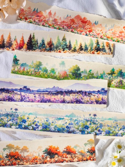 Retro Sticker Plant Scenery Pet Tape