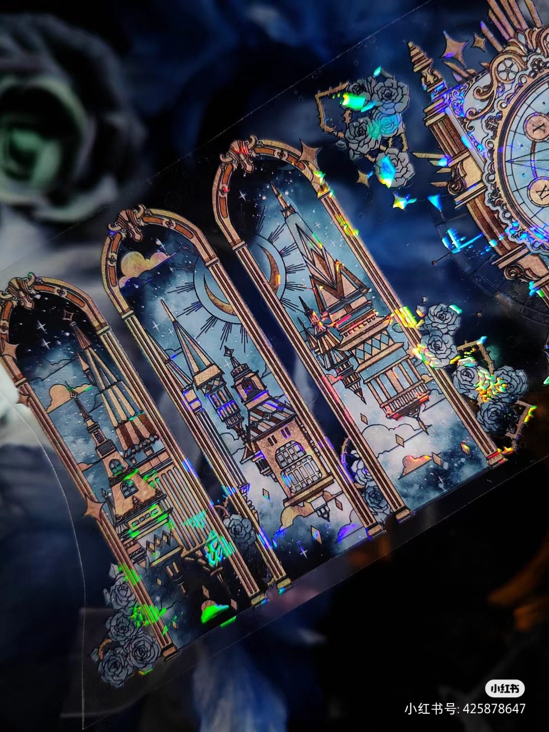 1 Loop One Moment Moon Stars Future Shiny Journal Decoration PET Tape-JournalTale