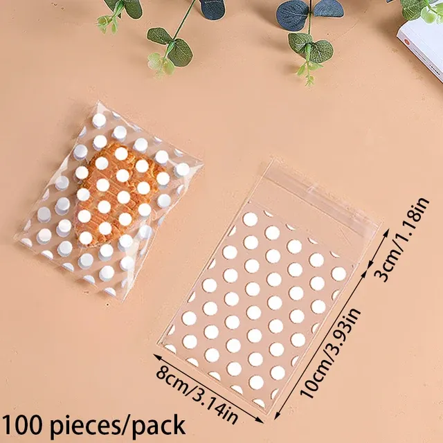 100pcs Plastic Transparent Packing Bags Star Polka Dot Candy Bags