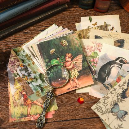 60Pcs Vintage Art Collage Elements Background Material Paper