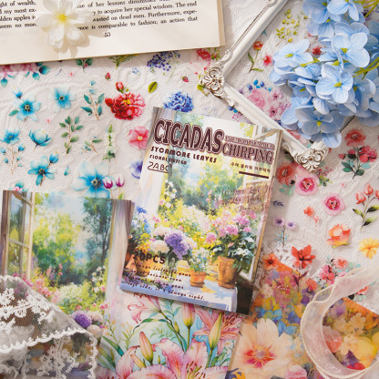 20Sheet/Pack Flower Theme PET Sticker Book