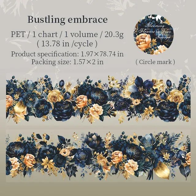 5x200cmFour Seasons Flower Theme PET Tape