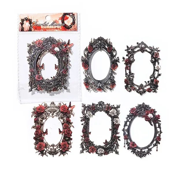 10pcs Baroque Relief Border Card Stock Paper