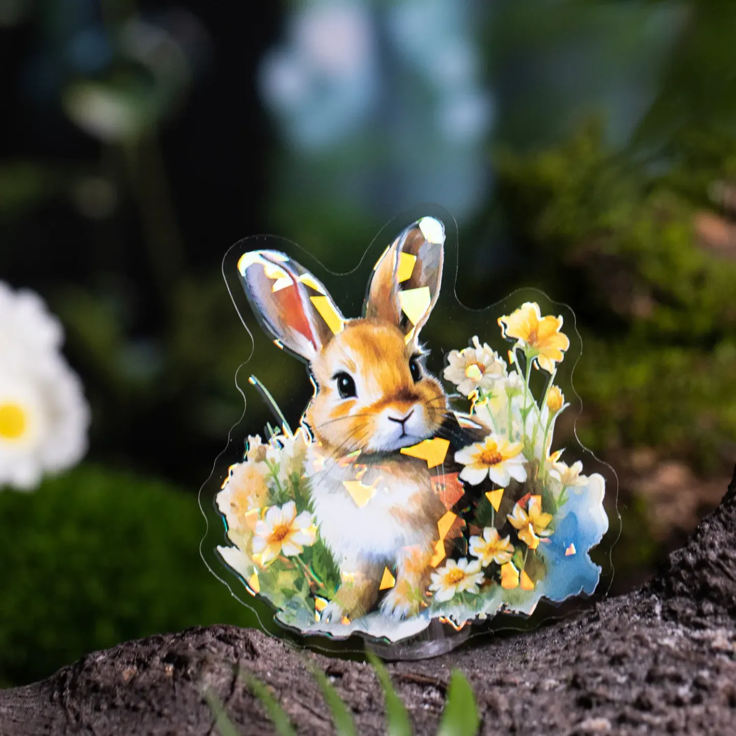 10pcs Animal Small Forest Plant Theme Shell Light PET Sticker
