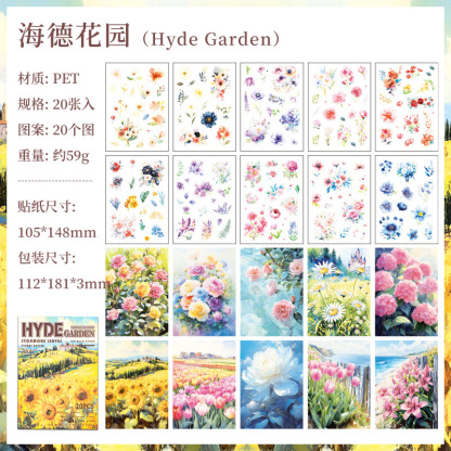 20Sheet/Pack Flower Theme PET Sticker Book