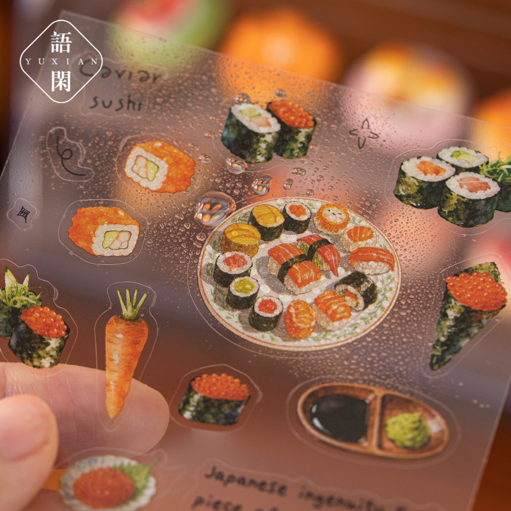 20Pcs Food Theme PET Stickers