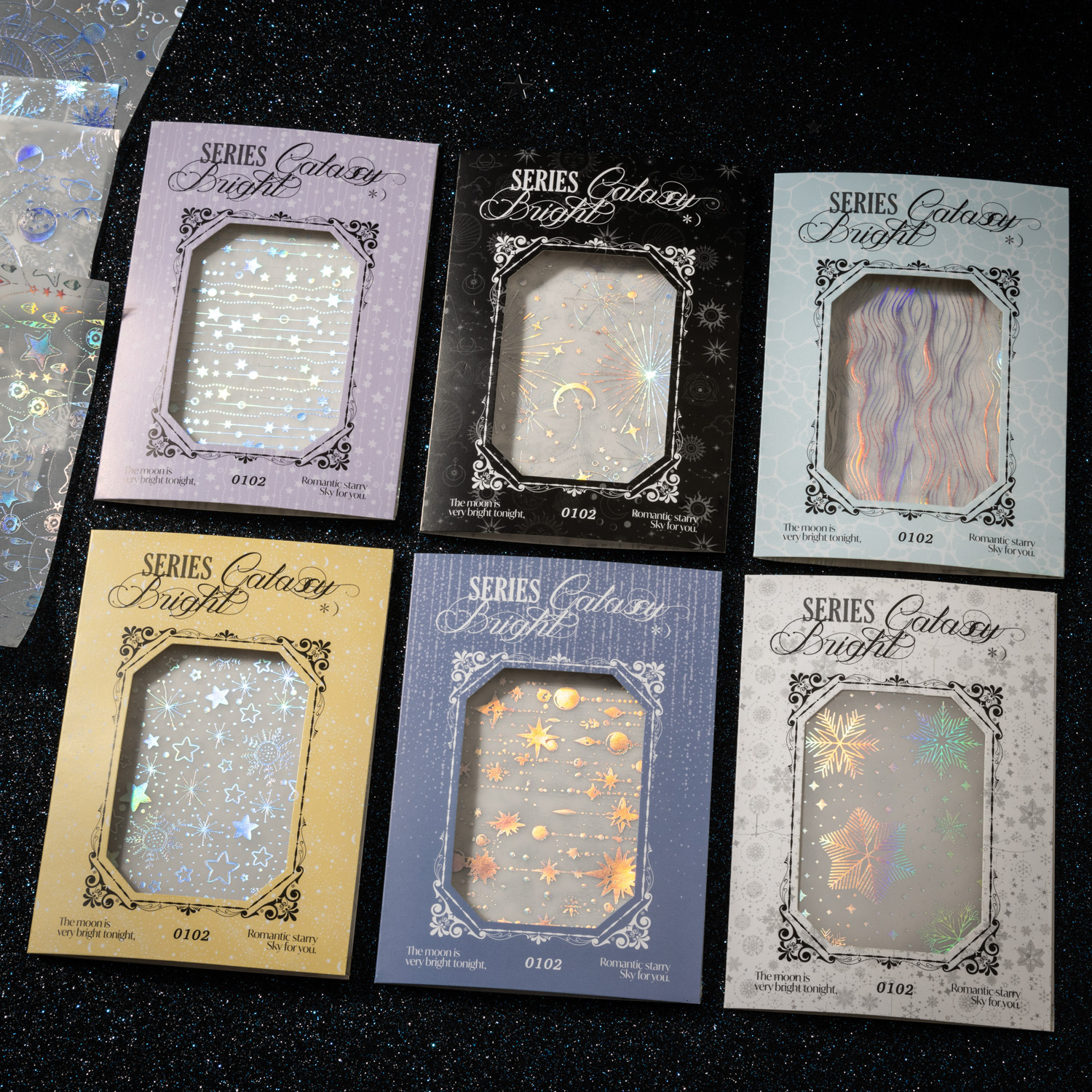 10Pcs/Pack Holographic Constellation Snowflake Theme Material Paper