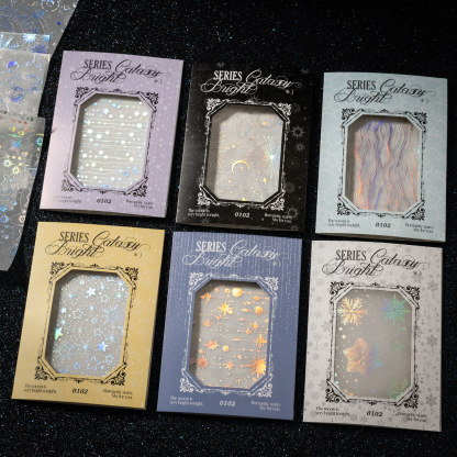 10Pcs/Pack Holographic Constellation Snowflake Theme Material Paper