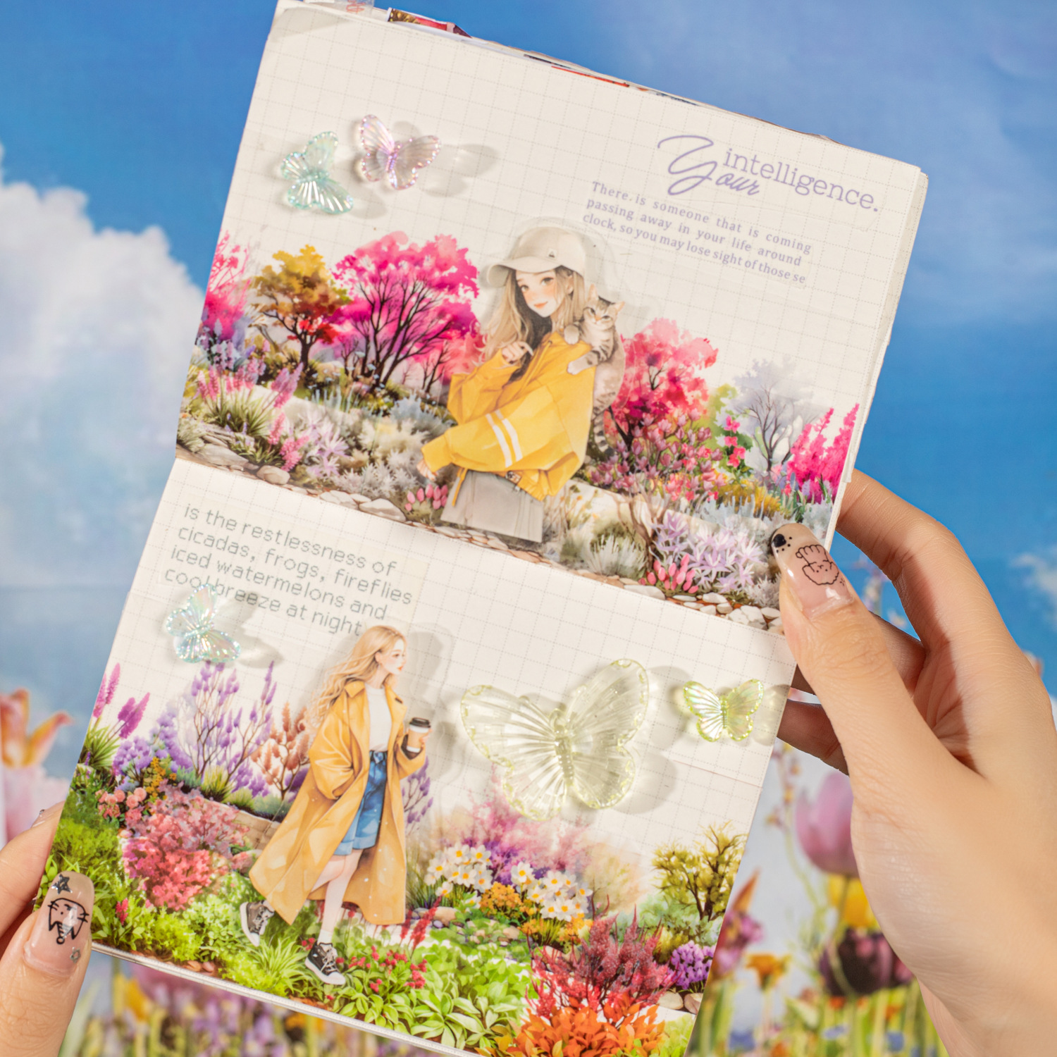 50mm*2M Garden Forest Flower Theme PET Tape