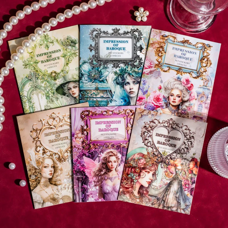 15pcs/Pack Baroque Theme Stickers Journaling Decorative Scrapbooking for stickers Scrapbook