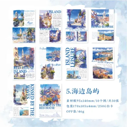 30pcs/lot Summer Landscape Theme Paper