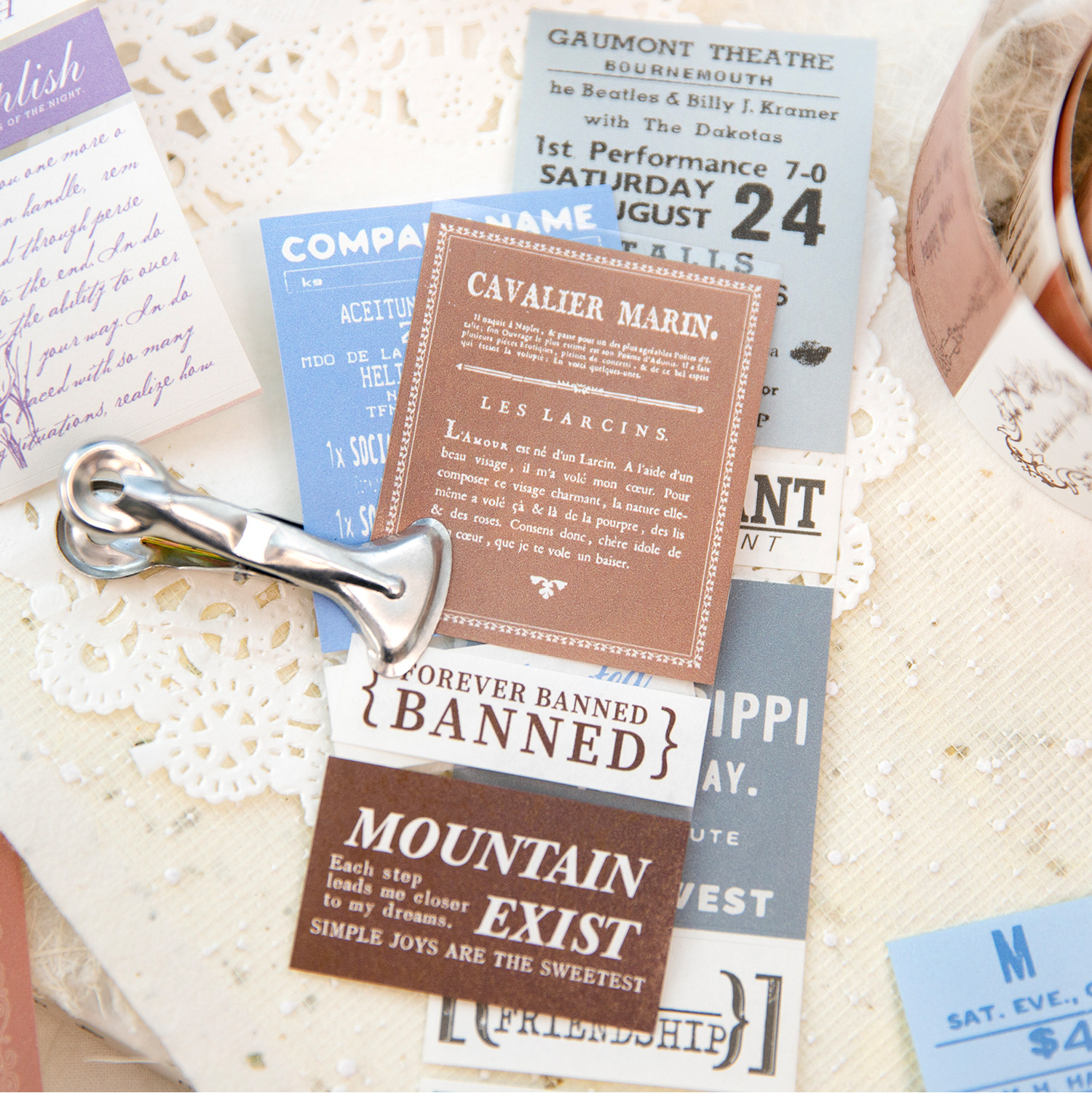 Vintage Text Phrase Labels Kraft Paper Tape - 1.97 inches * 78.74 inches