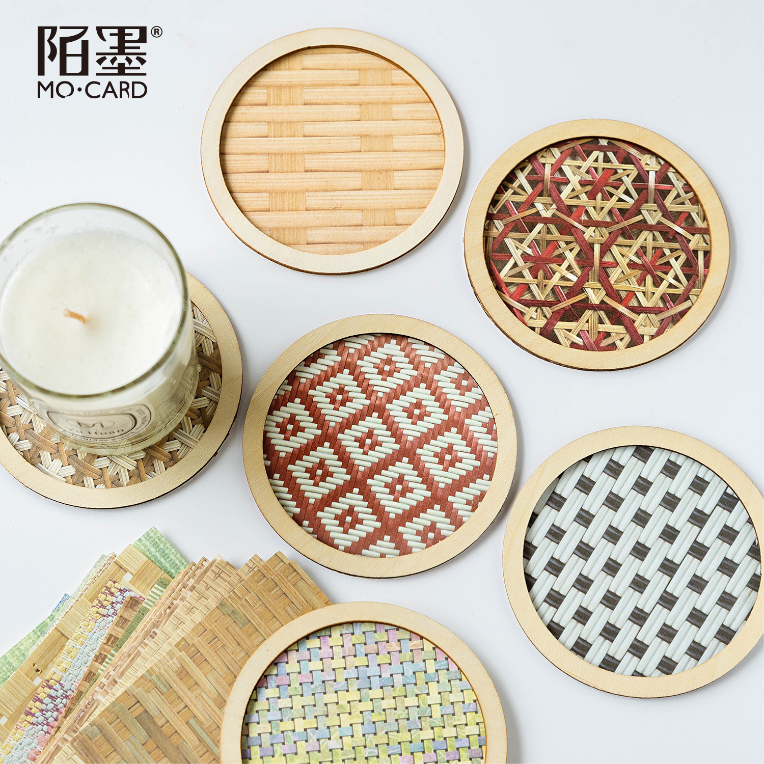 24Pcs/Pack Mixed Material Rattan Theme Material Paper