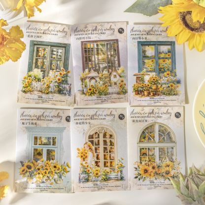 30pcs/Pack Sunflower Girl Pastoral Theme PET Sticker