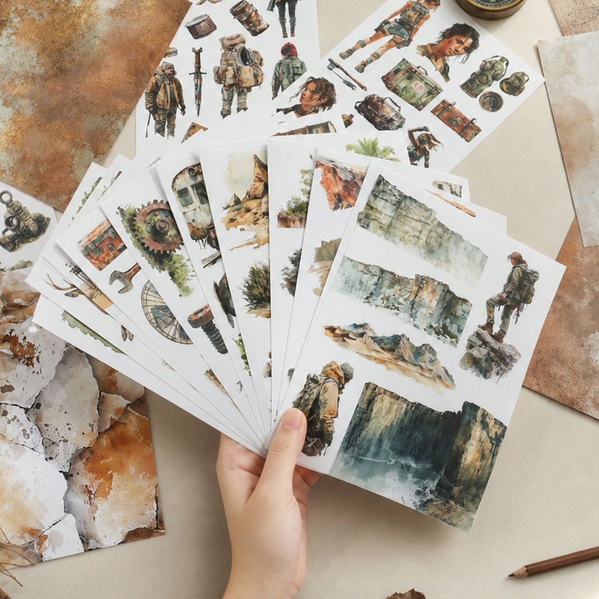 20Sheet/Pack Wasteland Ruin Fragments PET Washi Sticker Book