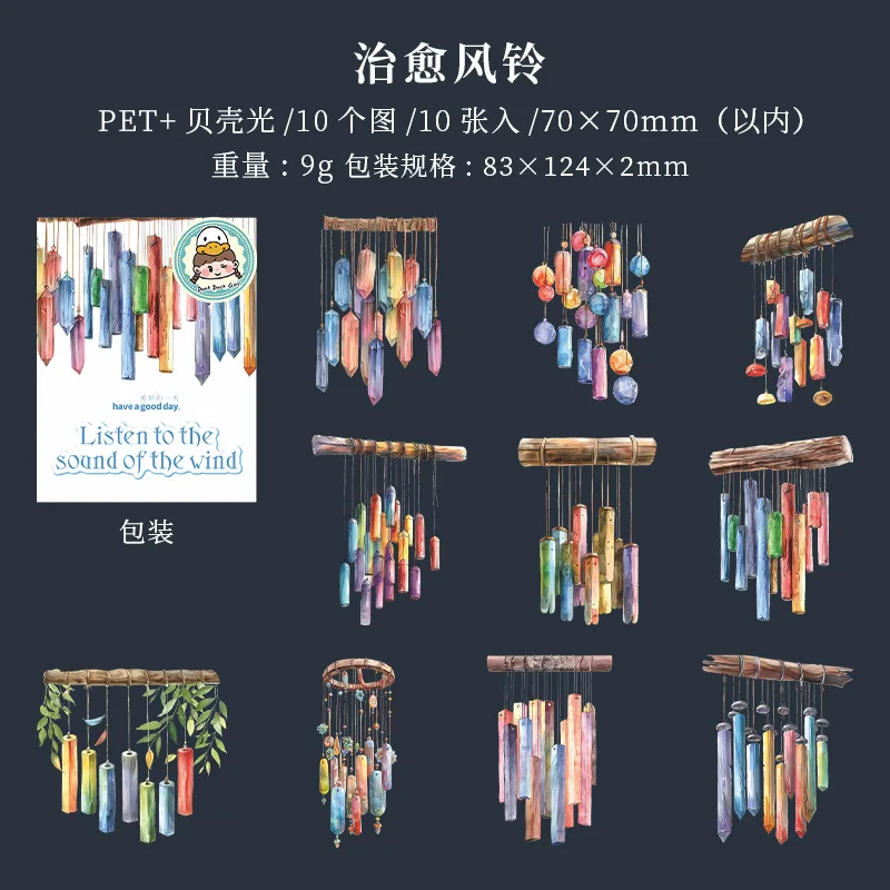 10pcs/1lot Floral crystal themed PET Stickers
