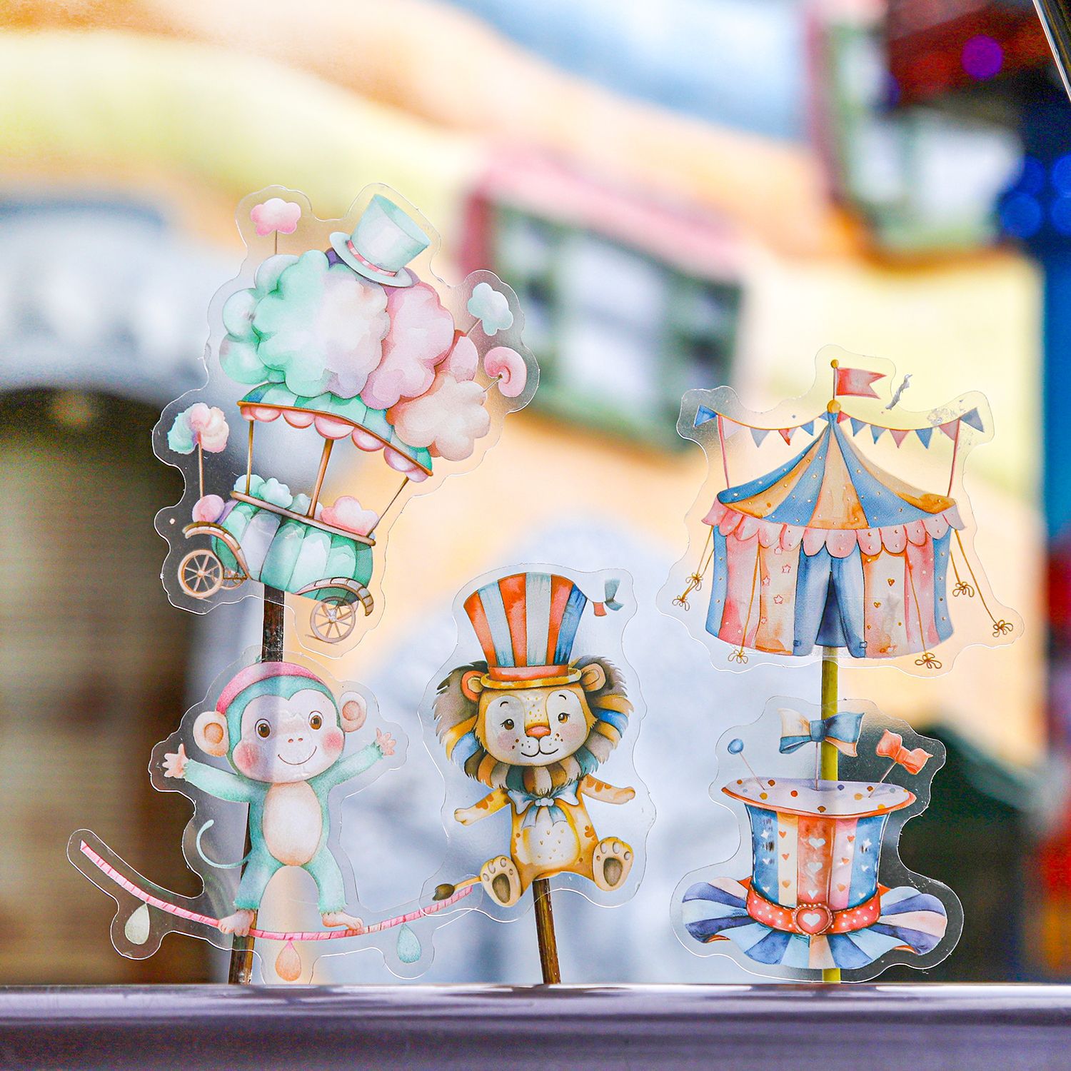 20Pcs/Pack Cute Amusement Park Circus Theme PET Sticker Pack