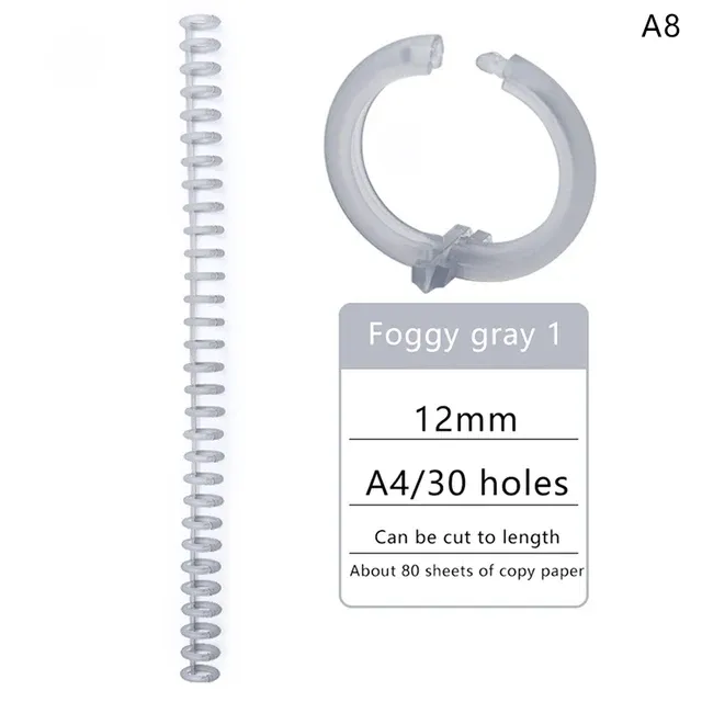 30 hole loose leaf plastic binding ring spiral ring binding for A4 paper notebooks