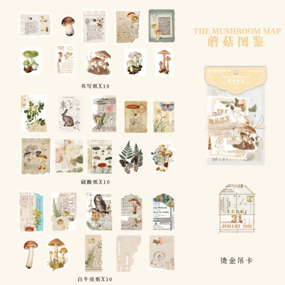 30pcs/pack Retro Botanical Collage Theme Material Paper