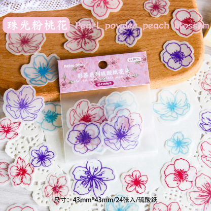 24pcs Floral Theme Material Paper