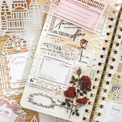 10Pcs/Pack Vintage Hollow Lace Material Paper