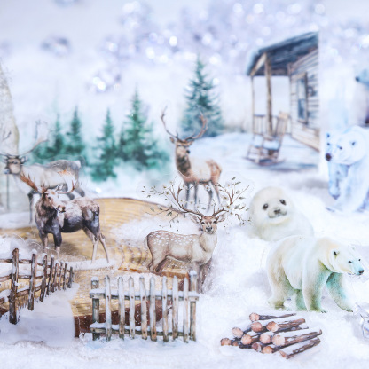 25Pcs/Pack Ice Age Animals Snow Theme PET Stickers