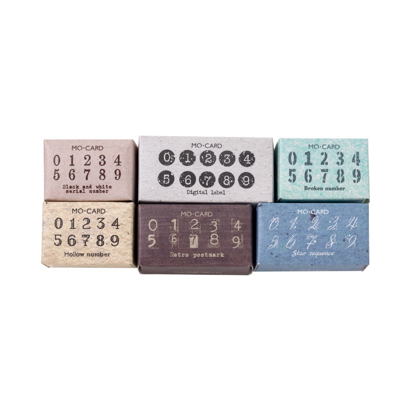 10Pcs/Set Digital Wood Stamp Set
