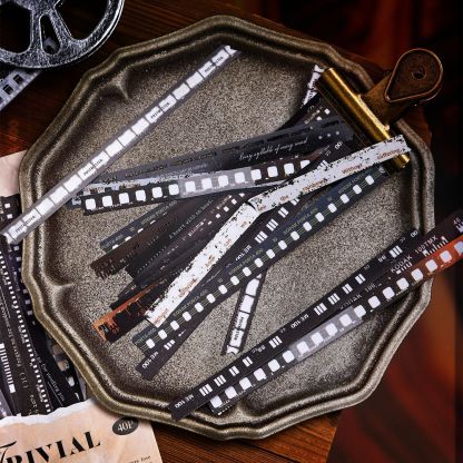 40Pcs/Pack Long Strip Film Text PET Sticker