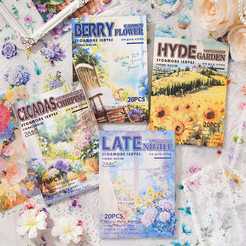 20Sheet/Pack Flower Theme PET Sticker Book