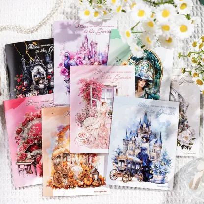 30pcs/1lot Alice in the Garden Stickers for Scrapbooking Card Making Junk Journaling Decorating Crafts