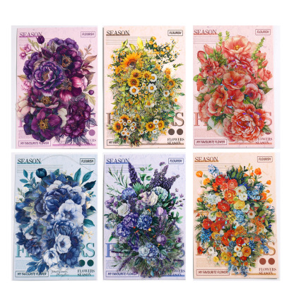 15Pcs/Pack Flower Theme PET Stickers