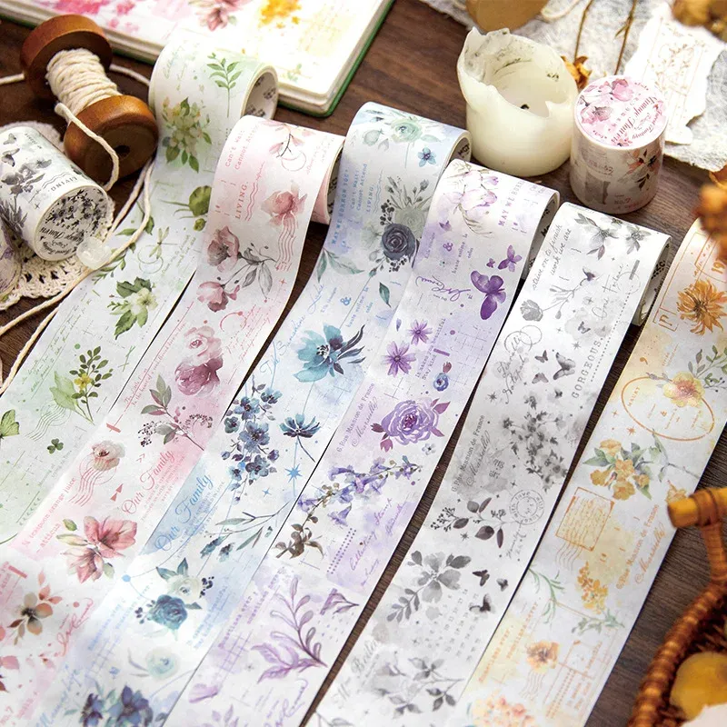 1pcs/1lot Flowers Scrapbooking Decorative Adhesive Tapes 