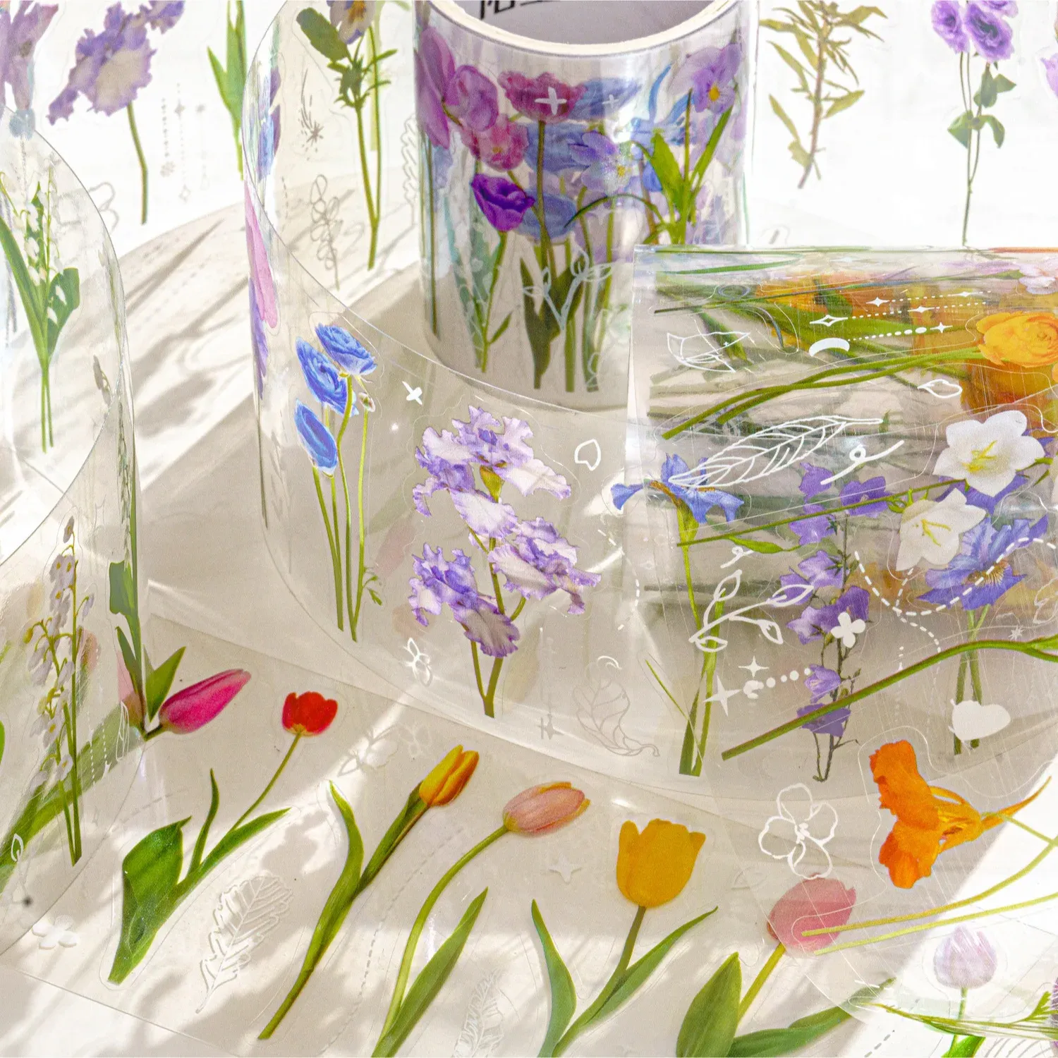 Flower and plant collection die-cut series PET Tape