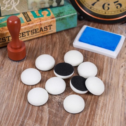 Wooden Handle Coloring Sponge, Ink Blending Tool with Replaceable Sponge